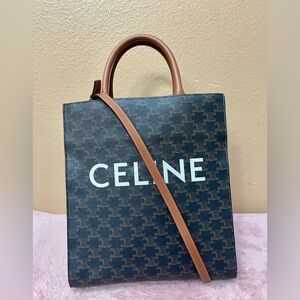 CELINE Vertical Cabas in Triomphe Canvas with Celine Print - Small
